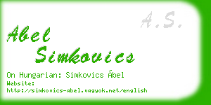 abel simkovics business card