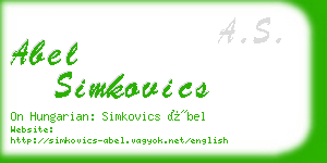 abel simkovics business card